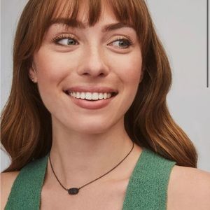 Elisa Pendant Necklace in Black Drusy